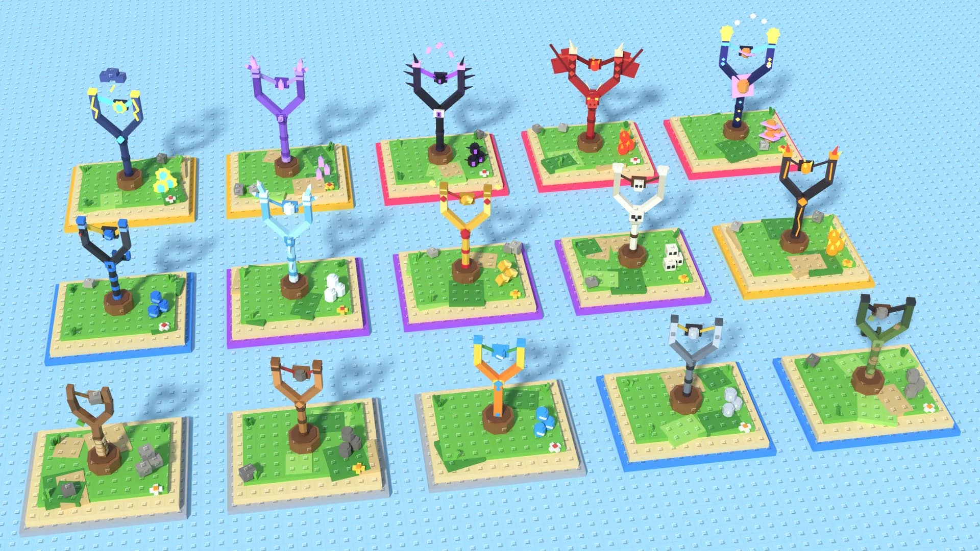 🎯 15 Slingshots 3D Model Pack – Roblox Studio Assets